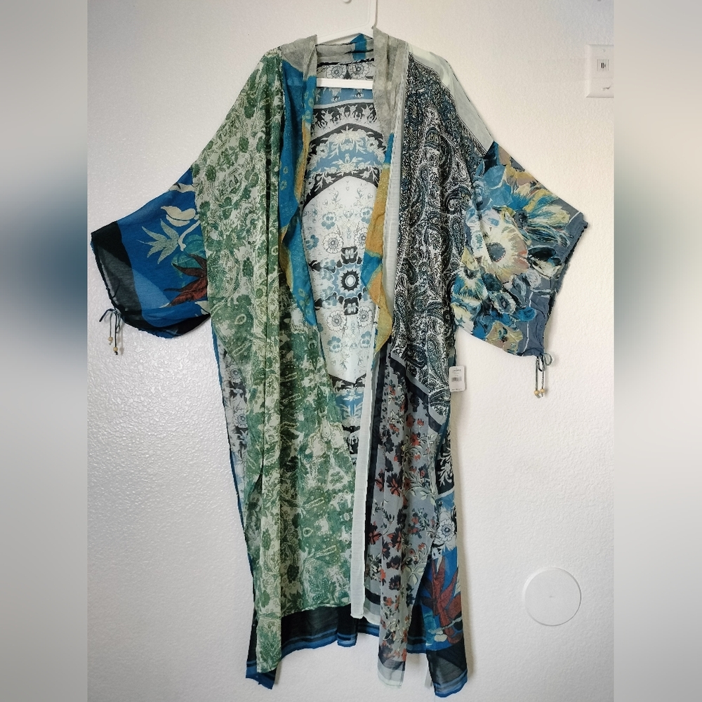 NWT  Intimately Free People  Indigo Combo Leonora Kimono One Size